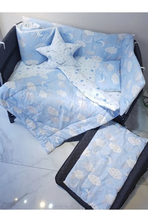 70x110 Bebek Uyku Seti - Cibinliksiz - Ay Bulut Yıldız (PARK BEŞİK HARİÇ)