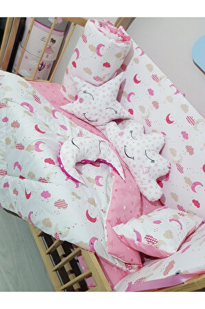 70x130 Bebek Uyku Seti - Cibinliksiz - Ay Bulut Yıldız (MOBİLYA BEŞİK HARİÇ)