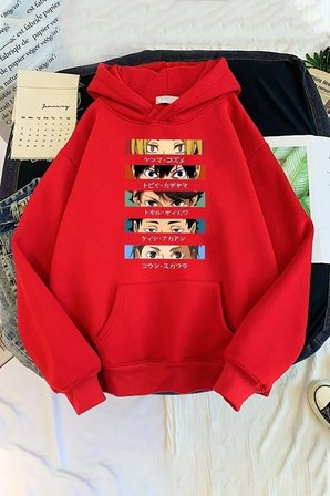 Unisex Cosplay Haikyuu Baskılı Sweatshirt