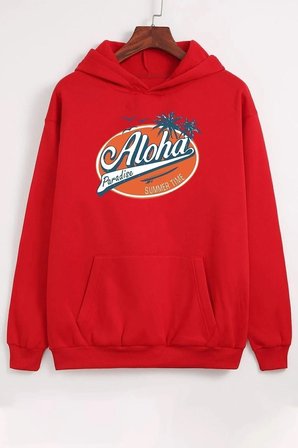 Unisex Aloha Baskılı Sweatshirt