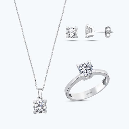 Altın Üçlü Tektaş Set