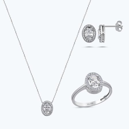 Altın Üçlü Oval Set