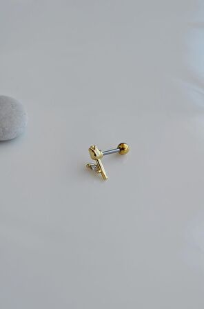 Gold Tomurcuk Gül Helix Piercing Kıkırdak Lob