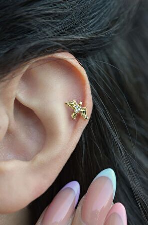 Gold Kırlangıç Kuşu Helix Piercing Kıkırdak Lob