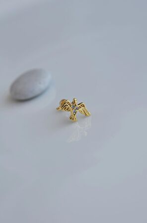 Gold Kırlangıç Kuşu Helix Piercing Kıkırdak Lob