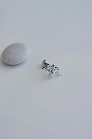 Gümüş Renkli Çelik Kırlangıç Kuşu Helix Piercing Kıkırdak Lob