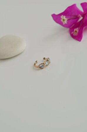 Sıkıştırmalı Kıkırdak Küpesi Üçtaş Earcuff