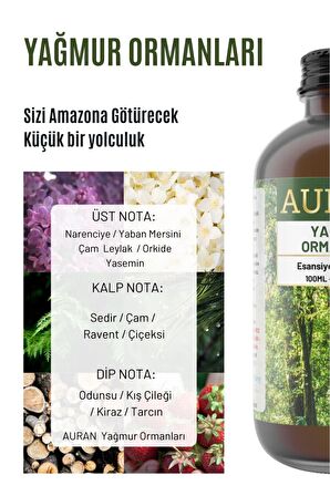 Yağmur Ormanları Saf Esansiyel Uçucu Yağ Buhurdanlık Yağı Difüzör Esansı Aromaterapi Ortam 100ml