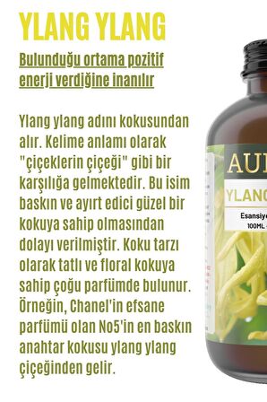 Ylang Ylang Saf Esansiyel Uçucu Yağ Buhurdanlık Yağı Difüzör Esansı Aromaterapi Ortam 100ml