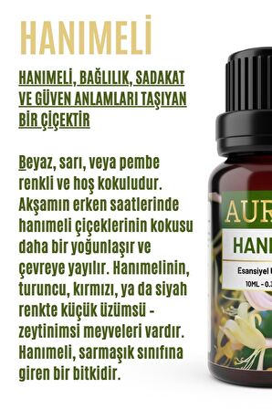 Hanımeli Saf Esansiyel Uçucu Yağ Buhurdanlık Yağı Difüzör Esansı Aromaterapi Ortam Koku Yağı 10ml