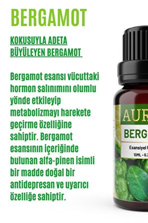 Bergamot Esansiyel Uçucu Koku Yağı Buhurdanlık Yağı Difüzör Esansı Hobi Esans Ortam Oda Kokusu 10ml