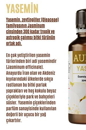 Yasemin Esansiyel Uçucu Koku Yağı Buhurdanlık Yağı Difüzör Esansı Hobi Esans Ortam Oda Kokusu 30ml