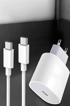 Şarj Aleti İOS 15/15 Pro Max Uyumlu Şarj Adaptörü ve Kablosu