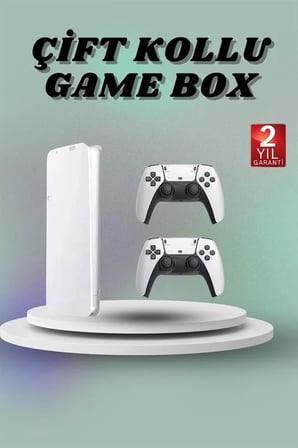 Game Box 3D Çift Oyun Kollu 4K HD Ekran 20000'den Fazla Oyun Seçeneği 2.4G Kablosuz