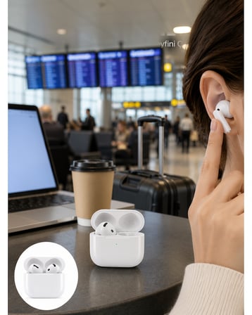 Kablosuz TWS Bluetooth Kulaklık ANC ile Beyaz