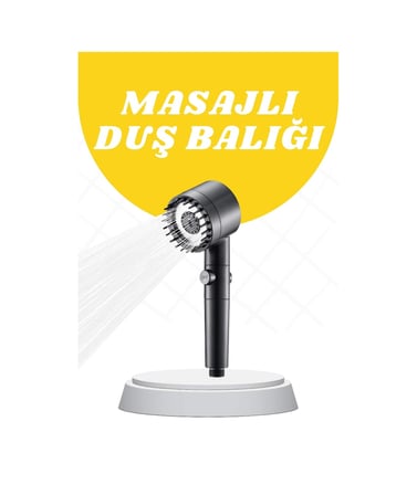 Duş Başlığı Yüksek Basınçlı Taraklı 3 Kademeli Çok Renkli