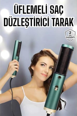 Fön Tarak Saç Düzleştirici Üflemeli Fön Makinesi Sıkı Dişli Taşınabilir -