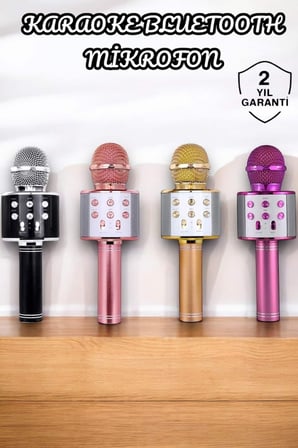 Şarjlı Ve Uzun Pil Ömürlü Karaoke Mikrofon Usb Bellek Destekli, Profesyonel Ses Çok Renkli