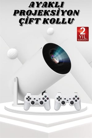 Ayaklı Oyun Projeksiyonu Çift Kollu Taşınabilir Sinema Projektörü -