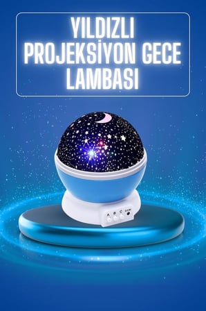 Yıldızlı Gece Lambası Mor Projeksiyon Görünümlü Masa Lambası Renk Değiştirebilen -