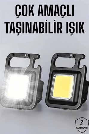 Anahtarlık Çok Amaçlı Mıknatıslı Taşınabilir Işık Led Şarjlı