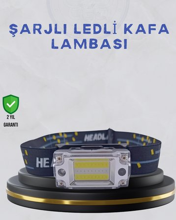 Kompakt LED Kafs Feneri USB Şarjlı Manyetik 2 Işık Modlu 215 Lümen -