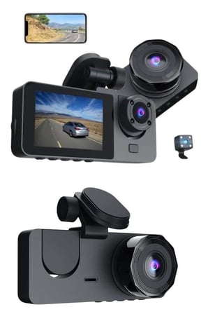 3 Kameralı 2 İnç 1080P Araç İçi Kamera Sürüş Kamerası CarPlay -