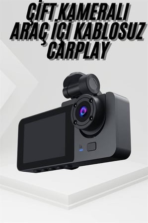 3 Kameralı 2 İnç 1080P Araç İçi Kamera Sürüş Kamerası CarPlay -