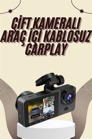 Gece Görüşlü DVR 3 Lensli Araç İçi Sürüş Kamerası Video Kaydedici -