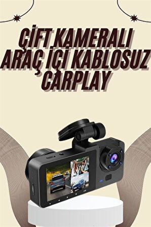 Gece Görüşlü DVR 3 Lensli Araç İçi Sürüş Kamerası Video Kaydedici