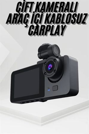 3 Kameralı 2 İnç 1080P Araç İçi Kamera Sürüş Kamerası CarPlay