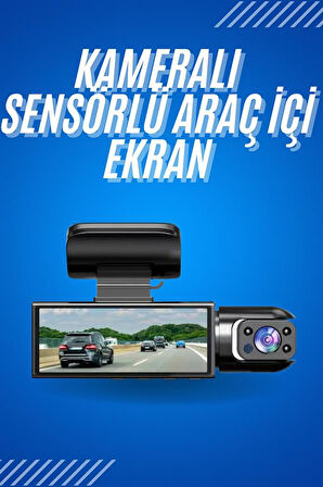Araç İçi Full Hd Kamera Ön ve Arka Kameralı Ekranlı Araç Kamerası