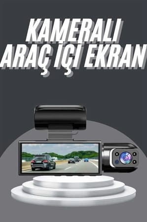 Video ve Fotoğraf Kaydedici Sürüş Kamerası Ön ve Arka Çift Kameralı