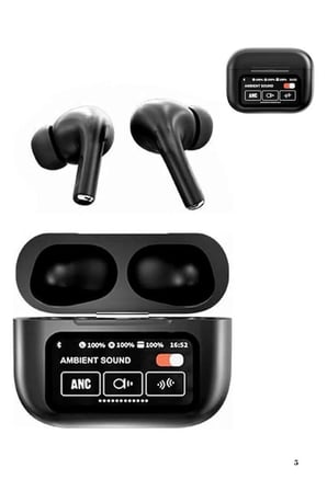 Yeni Nesil ANC Özellikli Çağrı Cevaplayan Dokunmatik Ekranlı Bluetooth Kulaklık Siyah -