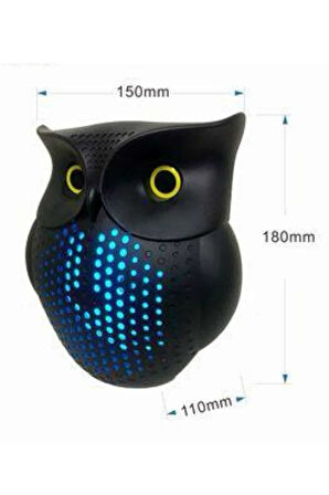 Baykuş Görünümlü Işıklı Bluetooth Speaker Bluetooth Hoparlör