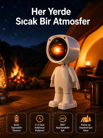 Projektör Atmosfer Işık Lambası Projektör Güneş Lambası Masa Lambası -