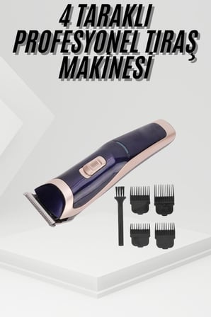 Tıraş Makinesi 4 Başlıklı Paslanmaz Çelik Bıçaklı Tüm Saç Tiplerine Uygun Çok Renkli