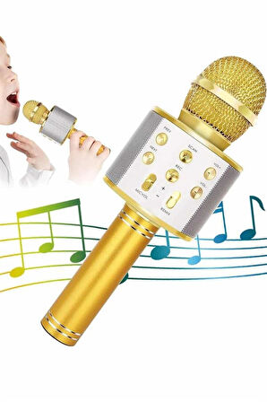 Karaoke Mikrofon Dahili Hoparlörlü Sd-usb-aux Girişli Bluetooth Hoparlör
