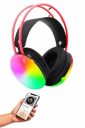 RGB Işıklı Yüksek Ses Kaliteli Kablosuz Kulak Üstü Bluetooth Kulaklık -