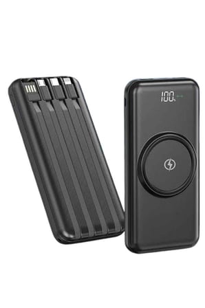 Kablosuz Çoklu Şarj Girişli 10.000 Mah Kablolu Powerbank Taşınabilir