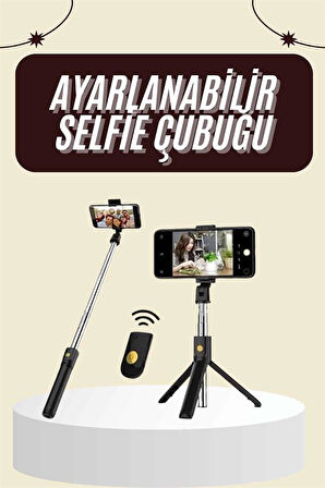 Cep Telefonu Tripod Standı Manyetik Selfie Sopa Bluetooth Uzaktan Kumandalı