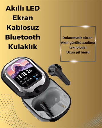 Şık, Akıllı ve Güçlü: LED Ekranlı Kablosuz Kulaklık Seti -
