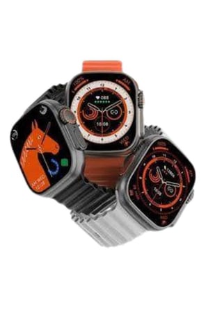 Yeni Model Akıllı Saat Ultra Smart Watch Gümüş Kasa 45mm Titreşim -