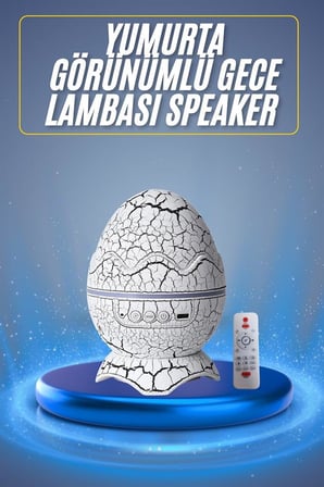 Bluetooth Hoparlör Dinozor Yumurtası Gece Masa Lambası Projektör -