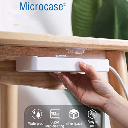Microcase Güçlü Plastik  Yapışkanlı  Suya Dayanıklı Geçmeli Klips Eşya Sabitleme  Askılığı 1 Adet - Şeffaf AL4267