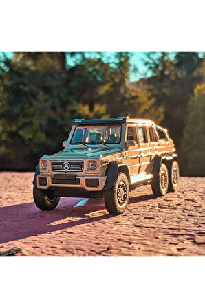 G63 Amg 6x6 Koleksiyon Metal Araba 12cm Lüks Araba Gold Altın