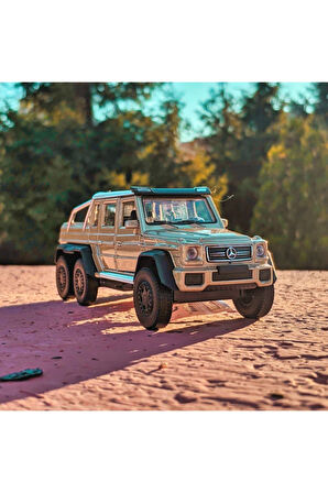 G63 Amg 6x6 Koleksiyon Metal Araba 12cm Lüks Araba Gold Altın