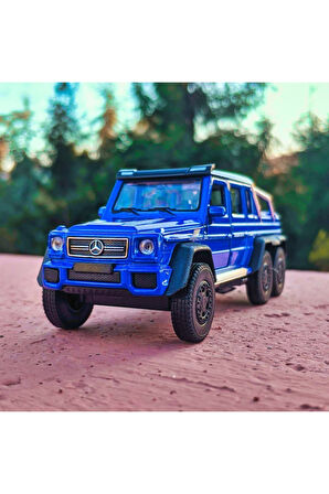 G63 Amg 6x6 Koleksiyon Metal Araba 12cm Lüks Arazi Araba Mavi