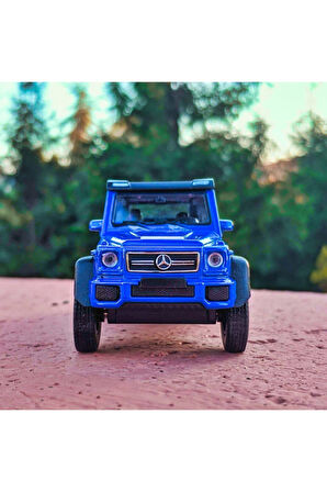 G63 Amg 6x6 Koleksiyon Metal Araba 12cm Lüks Arazi Araba Mavi