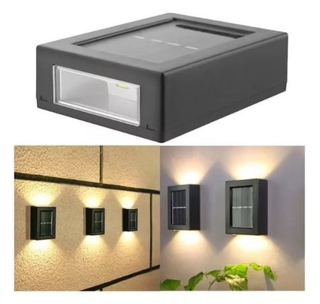 Güneş Enerjili Modern Aydınlatma Işıklandırma Dış Mekan Solar 4 Ledli 11cm Duvar Aydınlatması MZ309